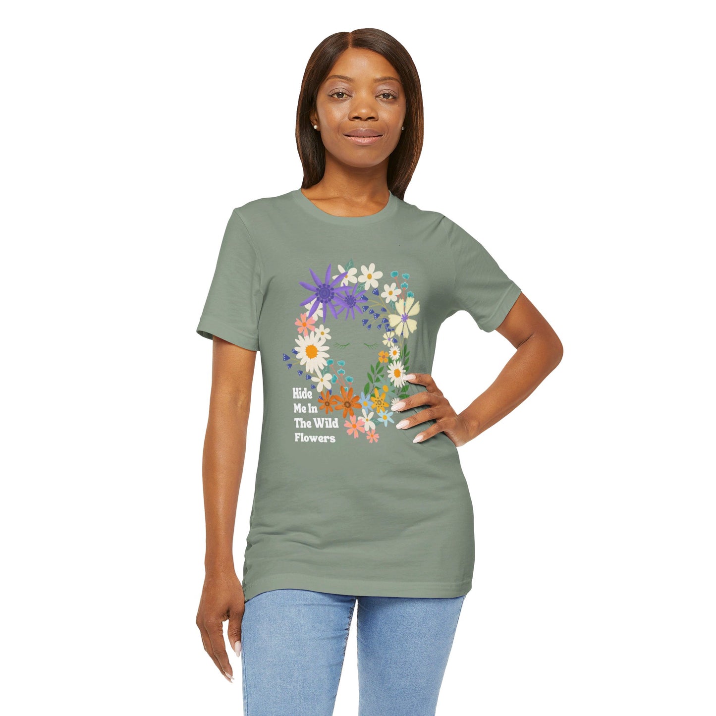 Hide Me In The WIldflowers Unisex Jersey Short Sleeve Tee