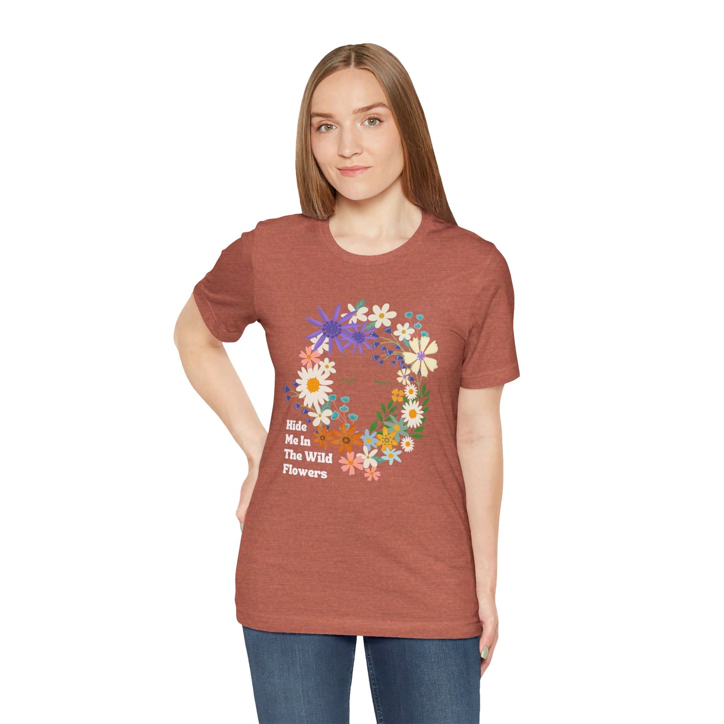 Hide Me In The WIldflowers Unisex Jersey Short Sleeve Tee
