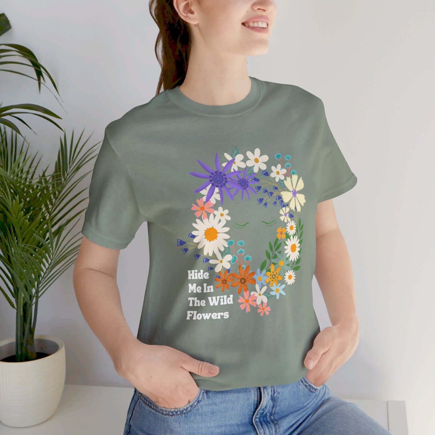 Hide Me In The WIldflowers Unisex Jersey Short Sleeve Tee