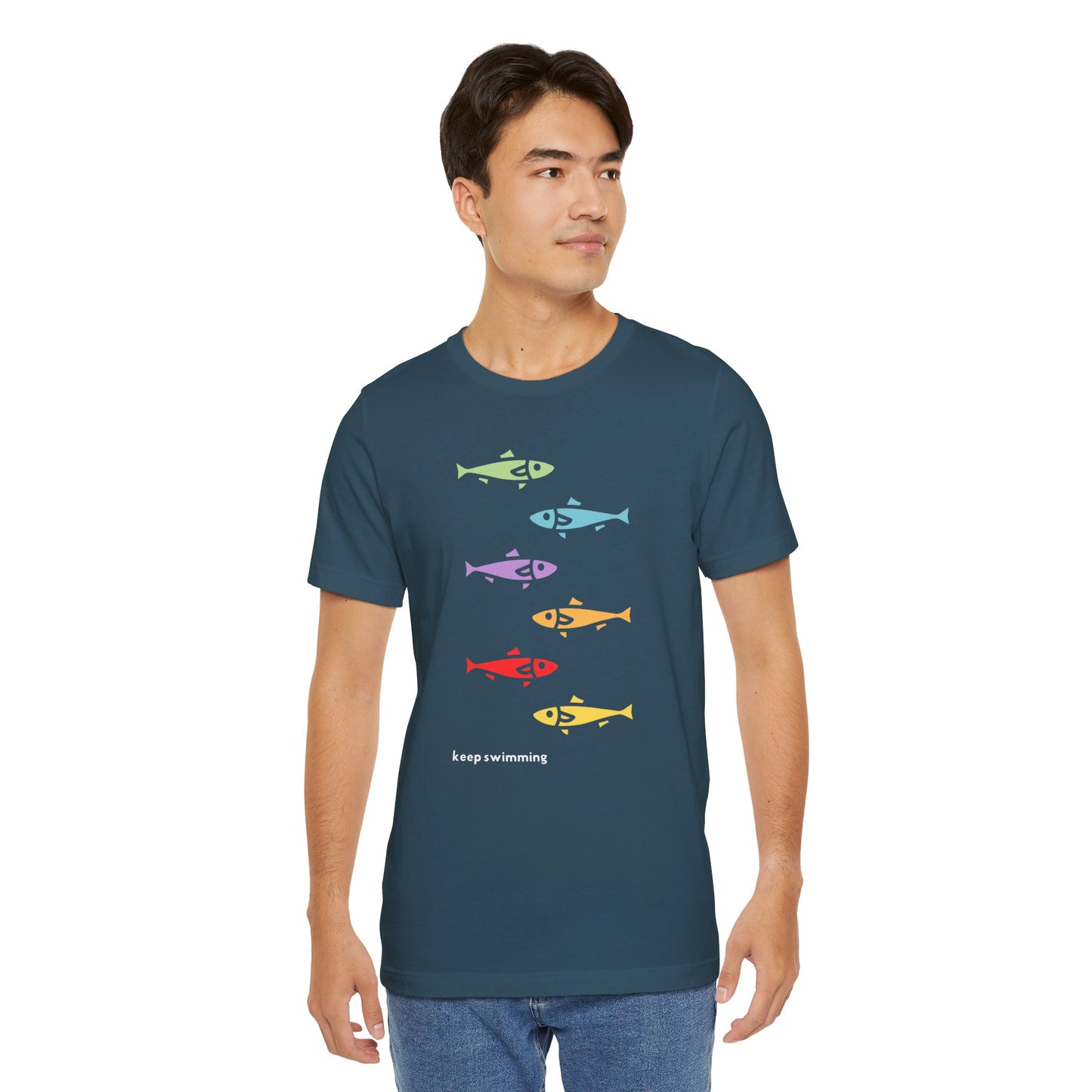 Keep Swimming Rainbow Unisex Jersey Short Sleeve Tee