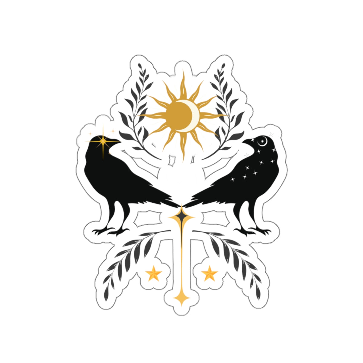 Sun-Moon Crow Kiss-Cut Stickers