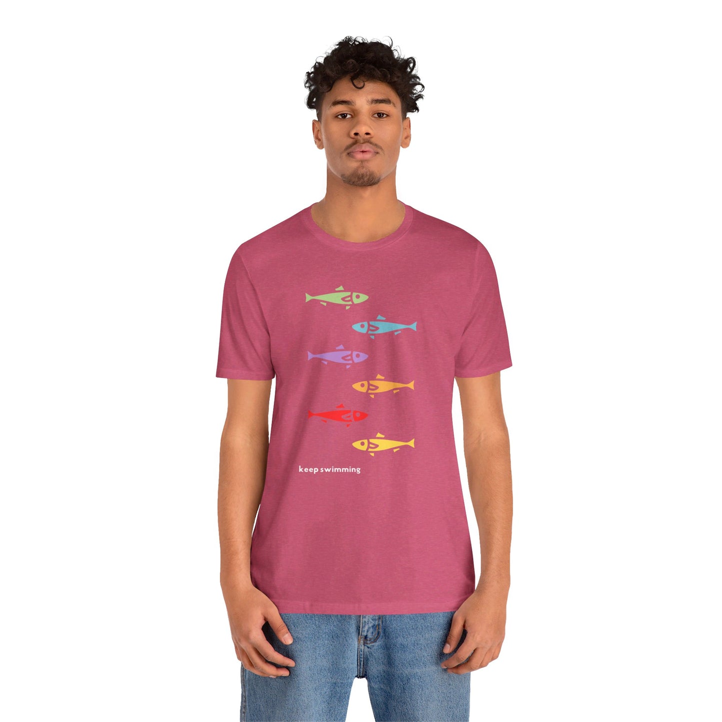 Keep Swimming Rainbow Unisex Jersey Short Sleeve Tee