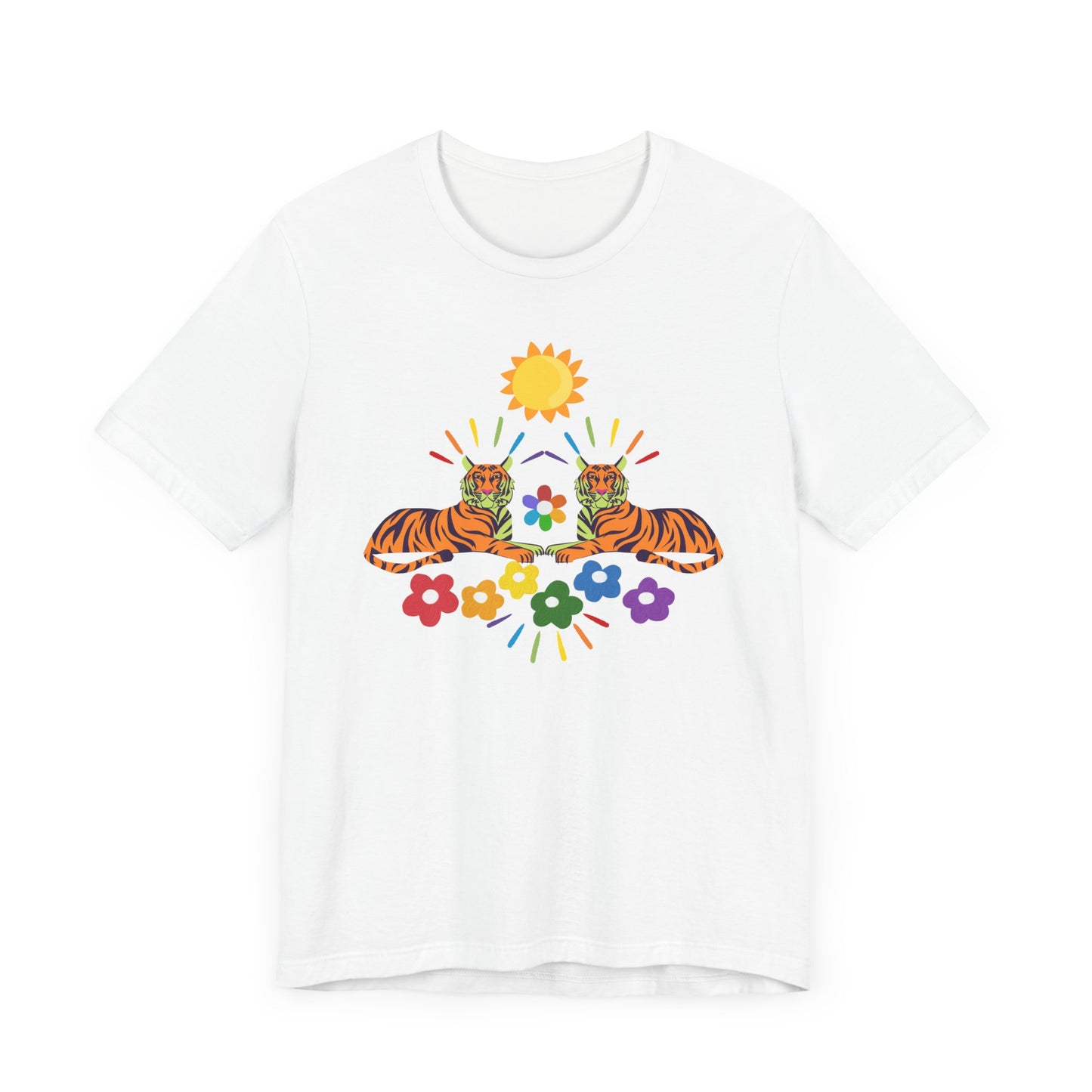 Tiger Flower Unisex Jersey Short Sleeve Tee