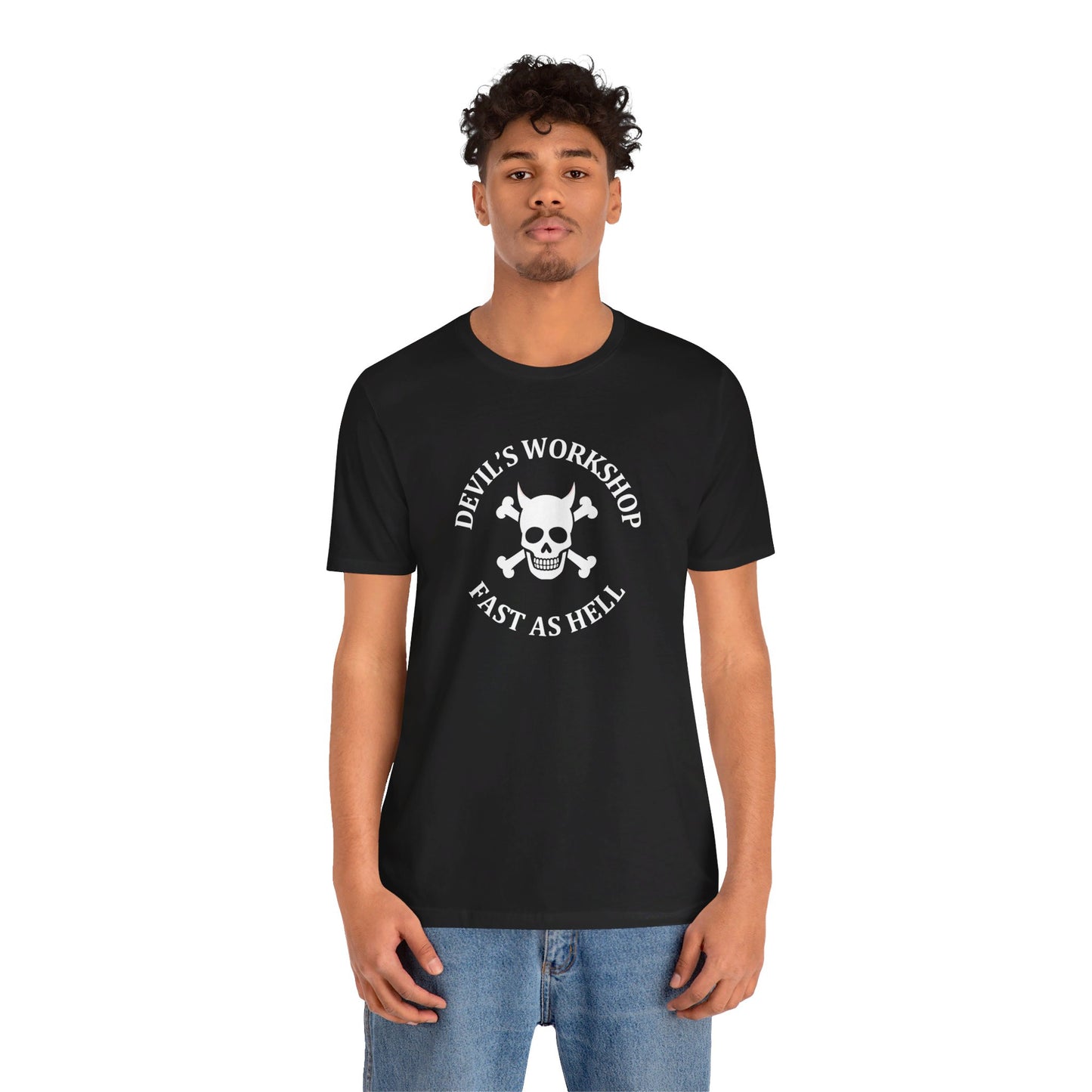 Devil's Workshop Fast As Hell Circle - Unisex Jersey Short Sleeve Tee