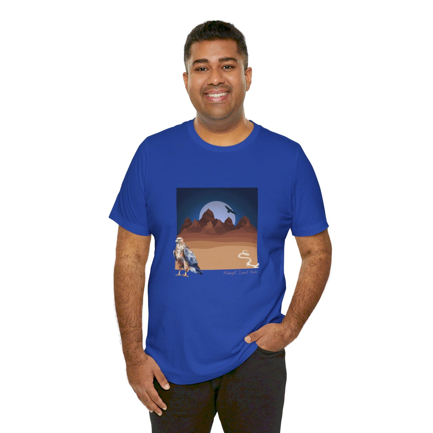 Midnight Desert Hawk-Unisex Jersey Short Sleeve Tee