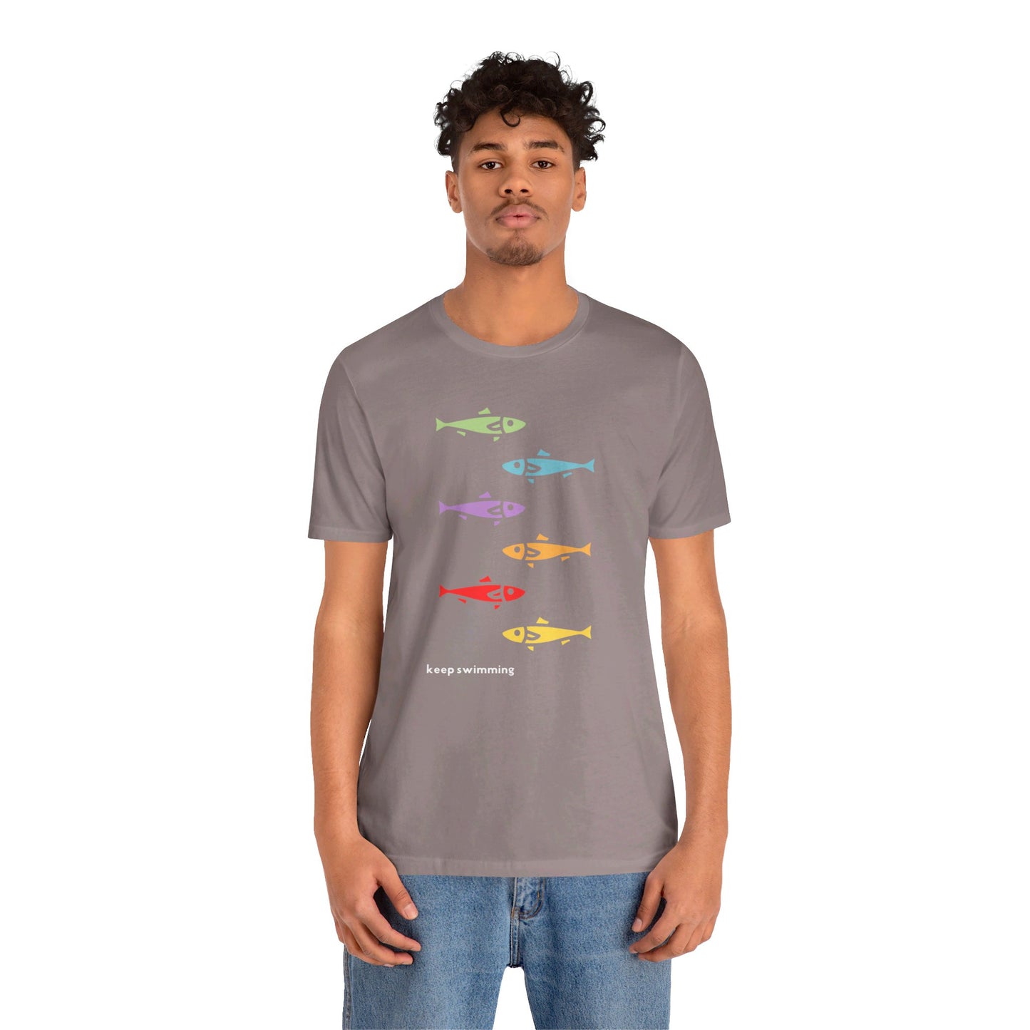 Keep Swimming Rainbow Unisex Jersey Short Sleeve Tee