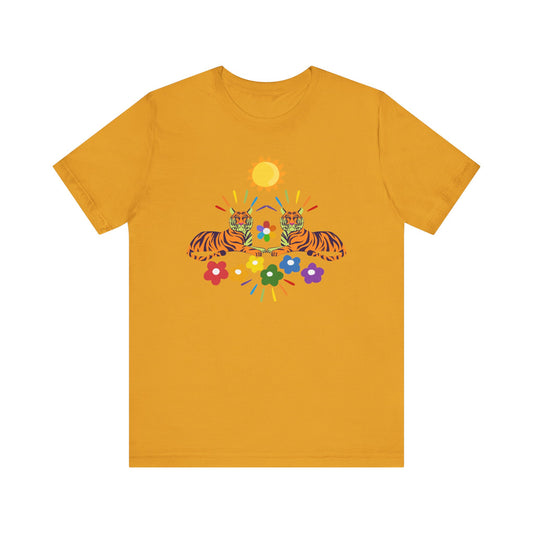 Tiger Flower Unisex Jersey Short Sleeve Tee