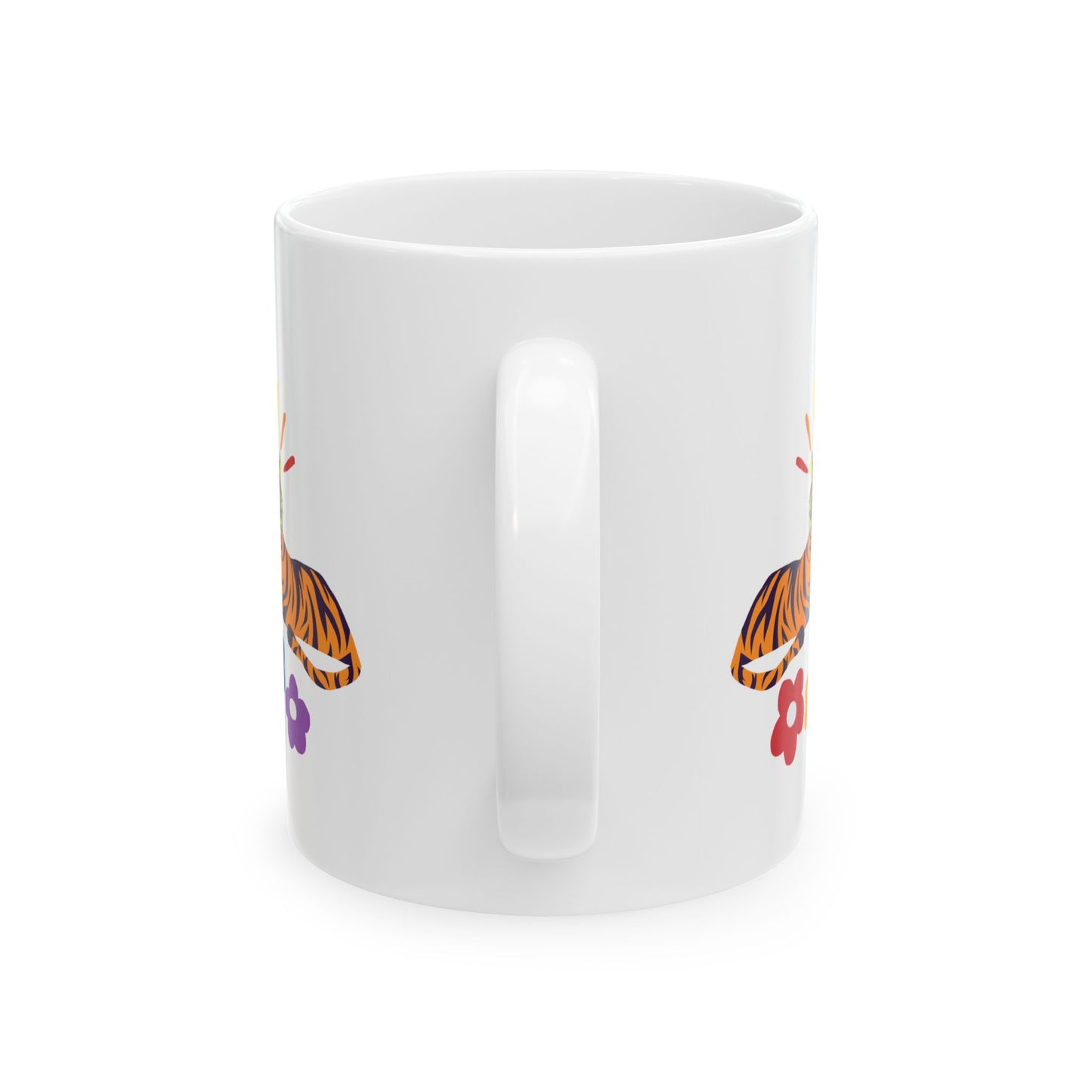 Tiger Flower Ceramic Mug, (11oz, 15oz)