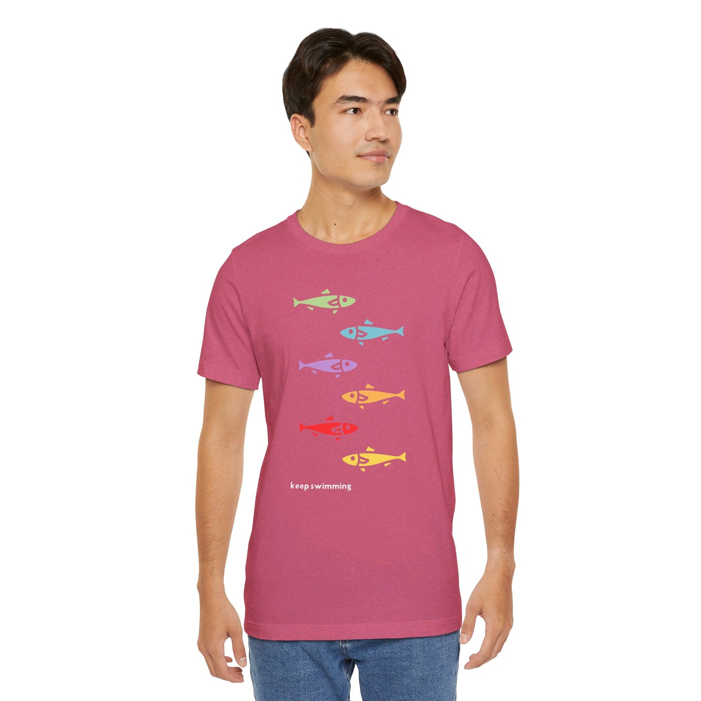 Keep Swimming Rainbow Unisex Jersey Short Sleeve Tee