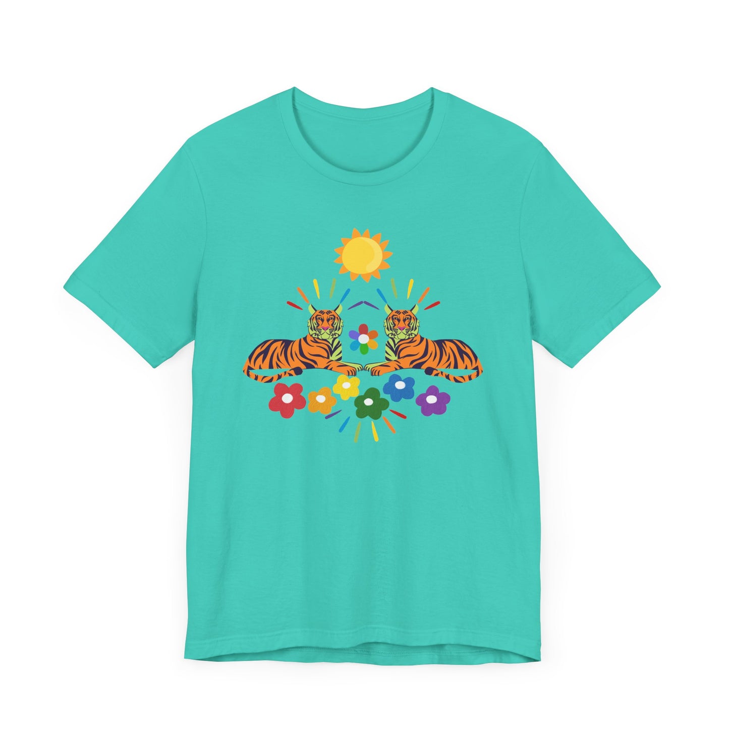 Tiger Flower Unisex Jersey Short Sleeve Tee