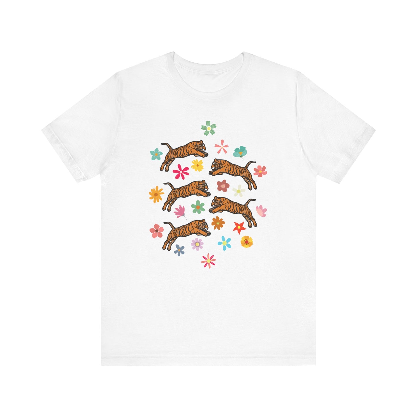 Flower Tiger - Unisex Jersey Short Sleeve Tee