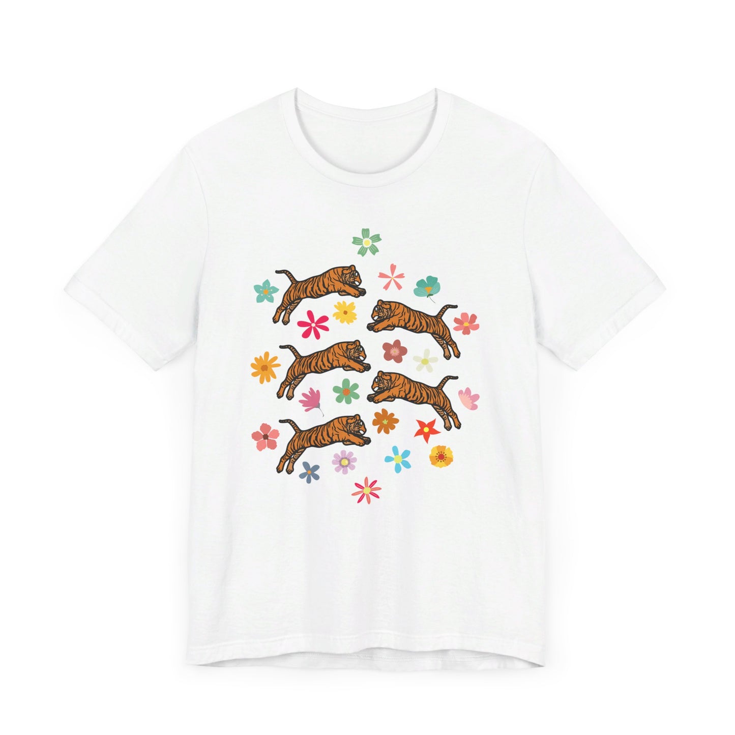 Flower Tiger - Unisex Jersey Short Sleeve Tee